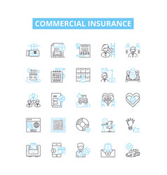 Commercial Insurance Line Icons Set