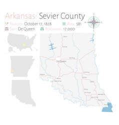 Map Sevier County In Arkansas