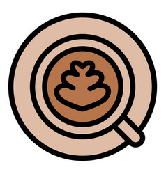 Top View Coffee Cup Icon Outline Machine