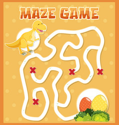 Maze Game Template In Dinosaur Theme For Kids