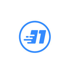 Number 11 Fast Tech Modern Icon Logo