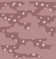 Starry Sky In Pink Cartoon Style Repeat Pattern