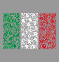 Covid19 Italy Flag - Collage With Covid-2019 Virus