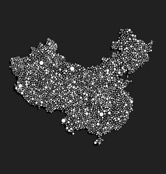 Creative Map China From Random White Dots