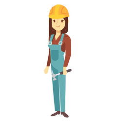 Female Construction Worker Woman With Repair Tool