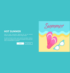 Hot Summer Poster With Slide Sandals Flip-flops