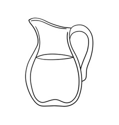 Monochrome Picture Tall Glass Jug With Milk