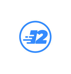 Number 12 Fast Tech Modern Icon Logo