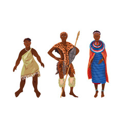 Set Aboriginal Women And Men From Africa Sunny