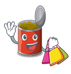 Shopping Metal Food Cans On A Cartoon