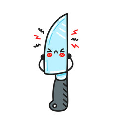 Cute Sad Funny Kitchen Chef Knife Character