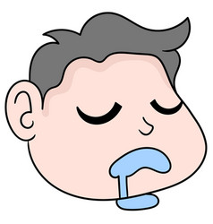 Head Boy Is Sleeping And Drooling Doodle Icon