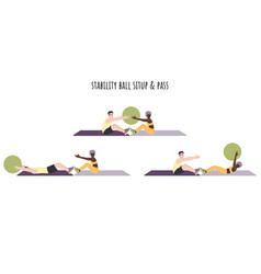 Stability Ball Situp And Pass Partner Workout