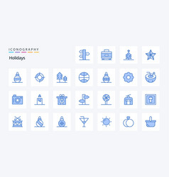 25 Holidays Blue Icon Pack