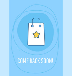 Come Back Soon Greeting Card With Color Icon