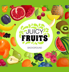 Fresh Fruits Frame Background Poster