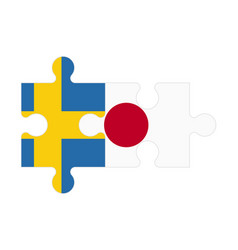 Puzzle Of Flags Of Sweden And Japan