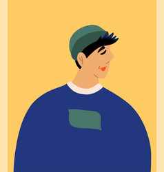 Asian Teen In A Hat Profile Portrait Character