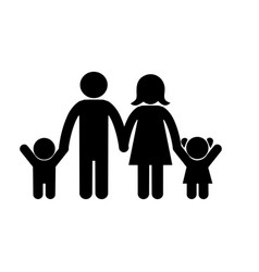 People Family Parents And Kid Icon Black