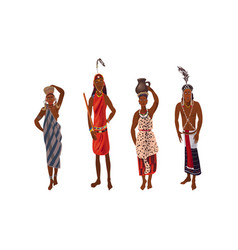 Set Aboriginal Women And Men From Africa