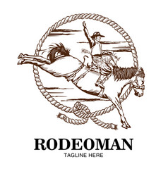 Rodeo Man In Hand Drawn Style