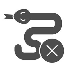 Snake And Ban Button Solid Icon Pest Control