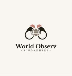 World Mission Logo Design Globe And Binocular