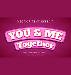 You And Me Text Effect With Rectangle Editable