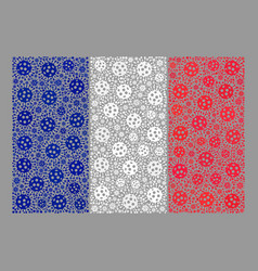 Covid19 France Flag - Mosaic With Covid-2019 Virus