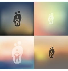 Family Icon On Blurred Background