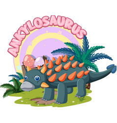 Little Cute Ankylosaurus Dinosaur Cartoon