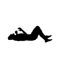 Man With Injured Leg Lying Down Silhouette