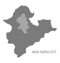 New Taipei City Taiwan Map Grey