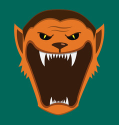 Big Wolf Man Character Head And Open Mouth