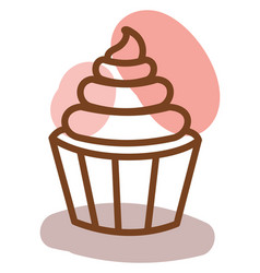 Cupcake With Whipped Cream On A White Background