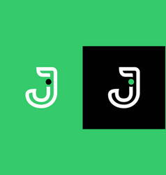 Letter Ji Ij J I Logo Design On Black White