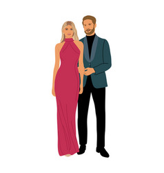 Couple In Trendy Evening Clothes Isolated