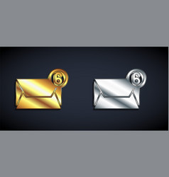 Gold And Silver Mail And E-mail Icon Isolated