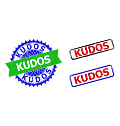 Kudos Rosette And Rectangle Bicolor Stamps