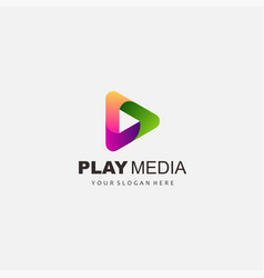 Play Media Logo Design Icon Template