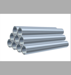 Stack Of Steel Pipes In Realistic Style