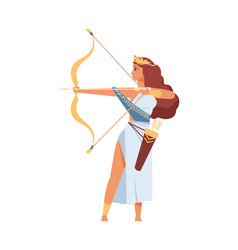 Artemis Greek Goddess Ancient God Of Hunt Cartoon