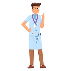 Hospital Worker Cartoon Smiling Doctor Male