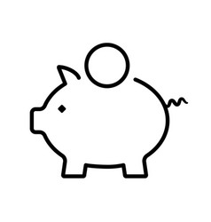 Modern Icon Of A Piggy Bank With Coin Outline