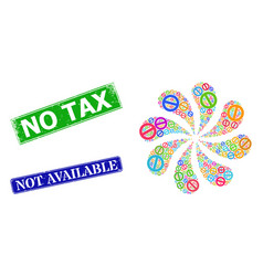 Rubber No Tax Stamps And Deny Icon Multi Colored