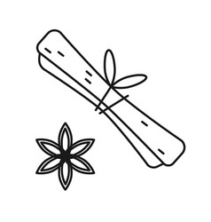 Set Of Black Line Art Cinnamon Symbol