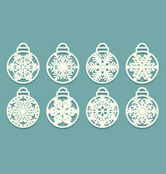 Snowflakes Laser Cut Xmas Balls Cutout Of Paper