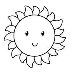 Smiling Sun Black White Vector Images Over 750