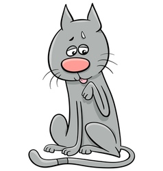 Cat Licking Paw Cartoon