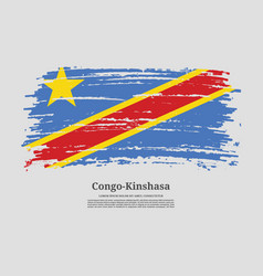 Congo-kinshasa Flag With Brush Stroke Effect